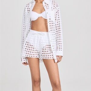 Solid & Striped Shirt and Shorts Cover Up Set